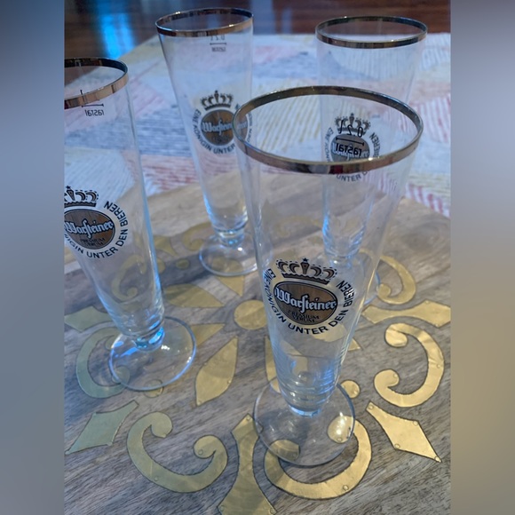 4 vintage warfteiner Pilsner glasses - Picture 2 of 2